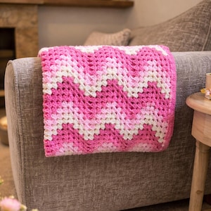 Beginner Chevron Crochet Blanket Pattern | Easy Granny Stitch PDF (US & UK Terms)