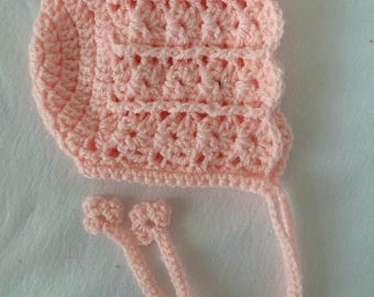 Vintage Style Crochet Baby Bonnet Pattern, Newborn-12 Months (PDF) Easy Crochet Detailed Picture Tutorial