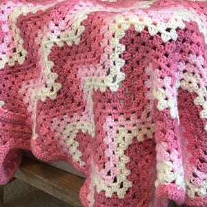 Chevron Crochet Blanket Pattern - Easy Granny Stitch Baby Afghan PDF