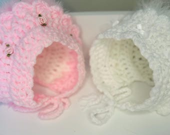 Vintage Crochet Bonnet Pattern, Baby Hat Tutorial, 6-12 Months (PDF Download)