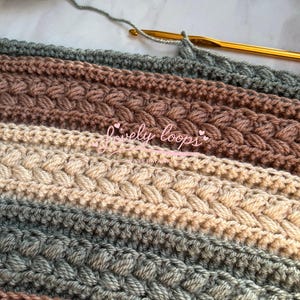 The Rustic Farmhouse Throw, Easy Textured Crochet Blanket Pattern PDF, lovely modern afghan, UK & US terms, detailed picture tutorial