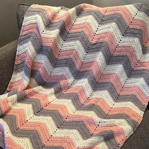 Chevron Crochet Blanket Pattern – Easy Beginner PDF | Instant Download Crochet Pattern with Step-by-Step Pictures