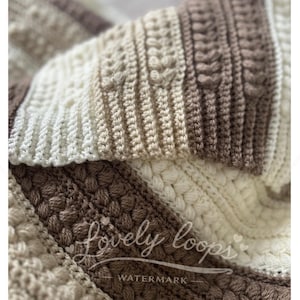 The Country Cottage Throw, Crochet Blanket Pattern, Easy Textured Rustic Afghan, US&UK Terms (PDF) Detailed Picture Tutorial, make any size