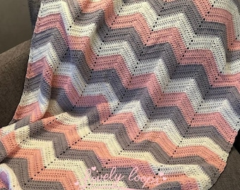 Chevron Crochet Blanket Pattern PDF, Beginner Friendly, Cozy Throw, Picture Tutorial, Instant Download