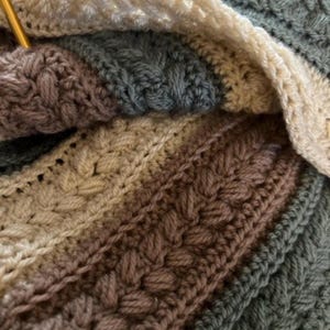 The Farmhouse Throw, Crochet Blanket Pattern, Easy Textured Rustic Afghan, US&UK Terms (PDF) Detailed Picture Tutorial to make any size