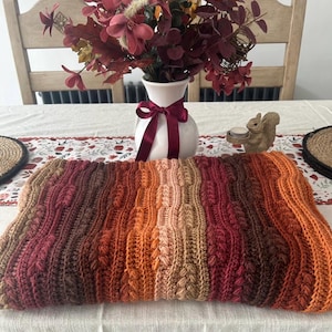 Fallen Leaves Crochet Throw Pattern, Easy Rustic Afghan, Textured Blanket with 5 sizes included, Autumn Crochet (PDF Download) UK & US terms