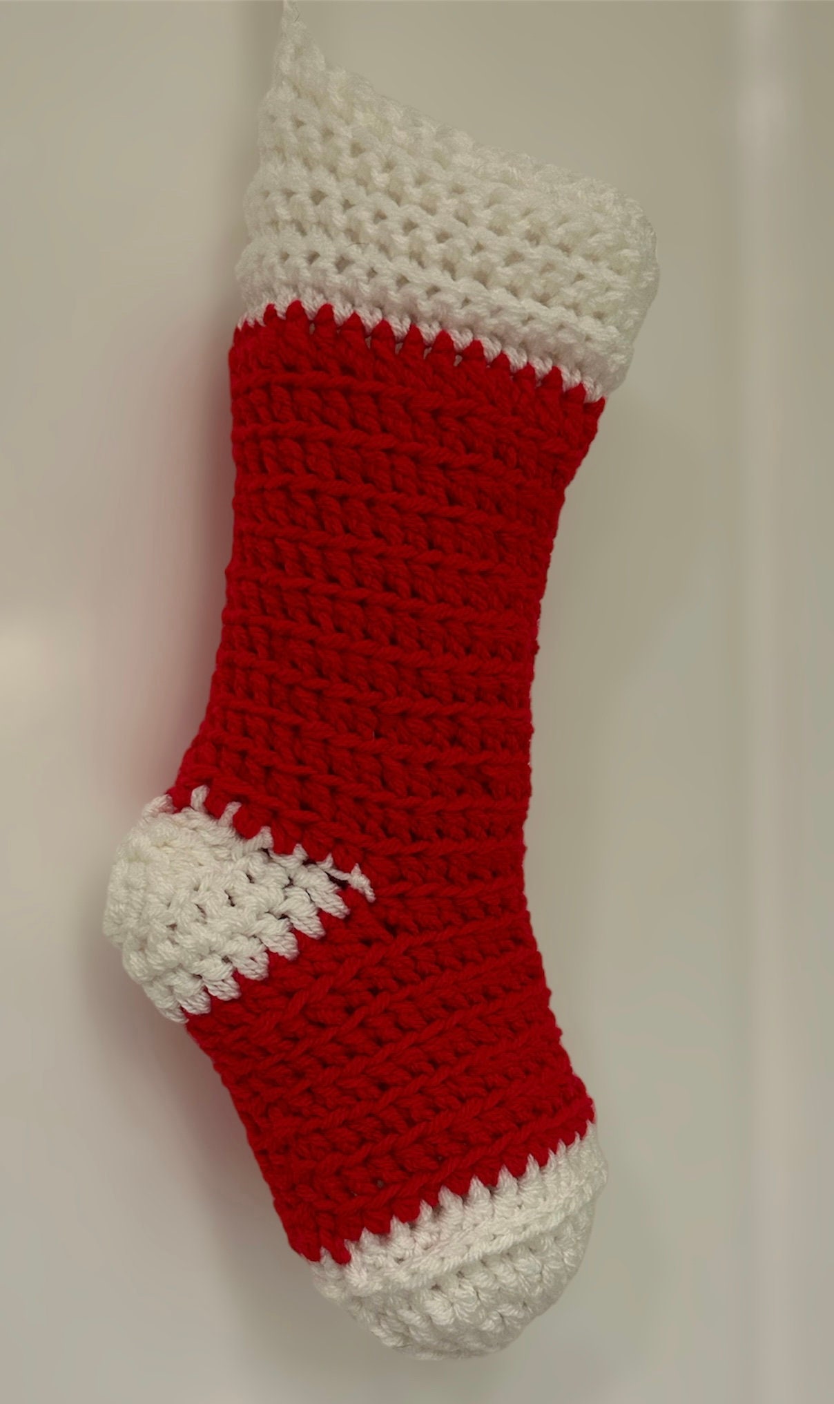 Crochet Christmas Stocking Pattern, Puff Stitch Stocking Pattern