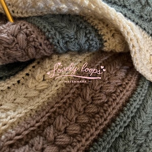 Easy Textured Crochet Blanket Pattern PDF, Lovely Modern Afghan, detailed guide,  Instant Download. UK&US terms, instructions to alter size