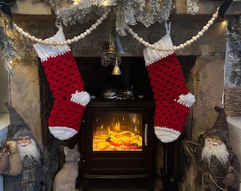 Granny Stitch Crochet Christmas Stocking Pattern (PDF Download)