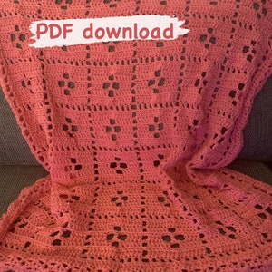 Call the midwife inspired blanket pattern, easy beginner friendly crochet pattern with pictures at each step, US terms