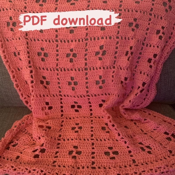 Call the midwife inspired blanket pattern, easy beginner friendly crochet pattern with pictures at each step, US terms