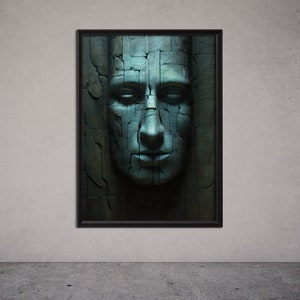 Arte de pared surrealista, decoración de pared inspirada en Beksinski, arte surrealista, decoración del hogar oscuro, arte de pared de Beksinski, impresión de arte de pared, descarga digital