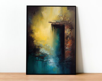 Arte mural abstracto moderno, impresión imprimible, lámina para pared, pintura abstracta, descarga digital, arte mural extragrande, arte digital colorido