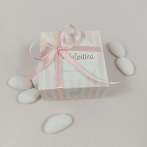 Scatolina porta confetti rosa per Battesimo bimba
