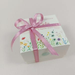 Scatolina porta confetti con fiori Cresima ragazza