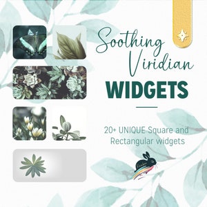 Soothing Viridian iOS Widgets, Aesthetic High-Quality Widgets