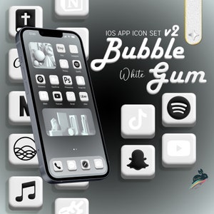 バブルガム v2 ホワイト (シルバー) iOS アイコン セット、480 個以上のアイコン、2 つの美しい色とセカンダリ スタイルの 122 個のアイコン、高品質の iOS アイコン
