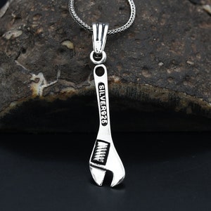 Collier clé en argent, breloque clé avec chaîne, collier fait main, collier en argent sterling 925, bijoux unisexes oxydés, pendentif clé