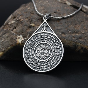 EUEAVAN Collana Islamica Allah Allah Ciondolo Parola Islamica Simbolo Medio Oriente Mezzaluna Allah Religione Musulmana Gioielli Regalo Donna Ragazza (Oro - Foto 5