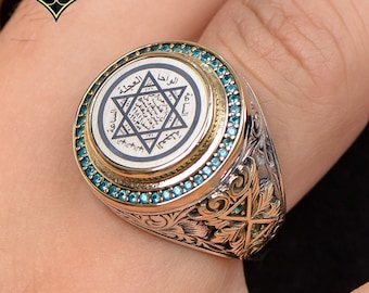 Star of David Ring, Seal of Soloman Silver Ring, Men's Handmade Silver Ring, 925 Sterling Silver Ring, Religious Ring, Turkish Ring
