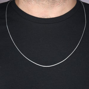 1MM Foxtail Chain Necklace For Men, 925 Sterling Silver Foxtail Chain, Handmade Foxtail Chain, Oxidized chain, Birthday Gift