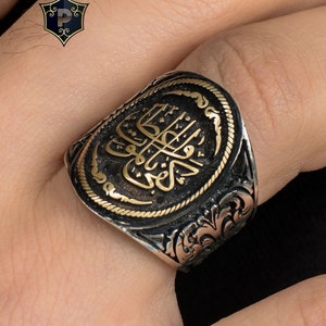 Ring For Muslim, İslamic Silver Men Ring, 925 Sterling Silver, Mens Turkish Handmade Ring, (Death is enough as an admonition) Engraved Ring