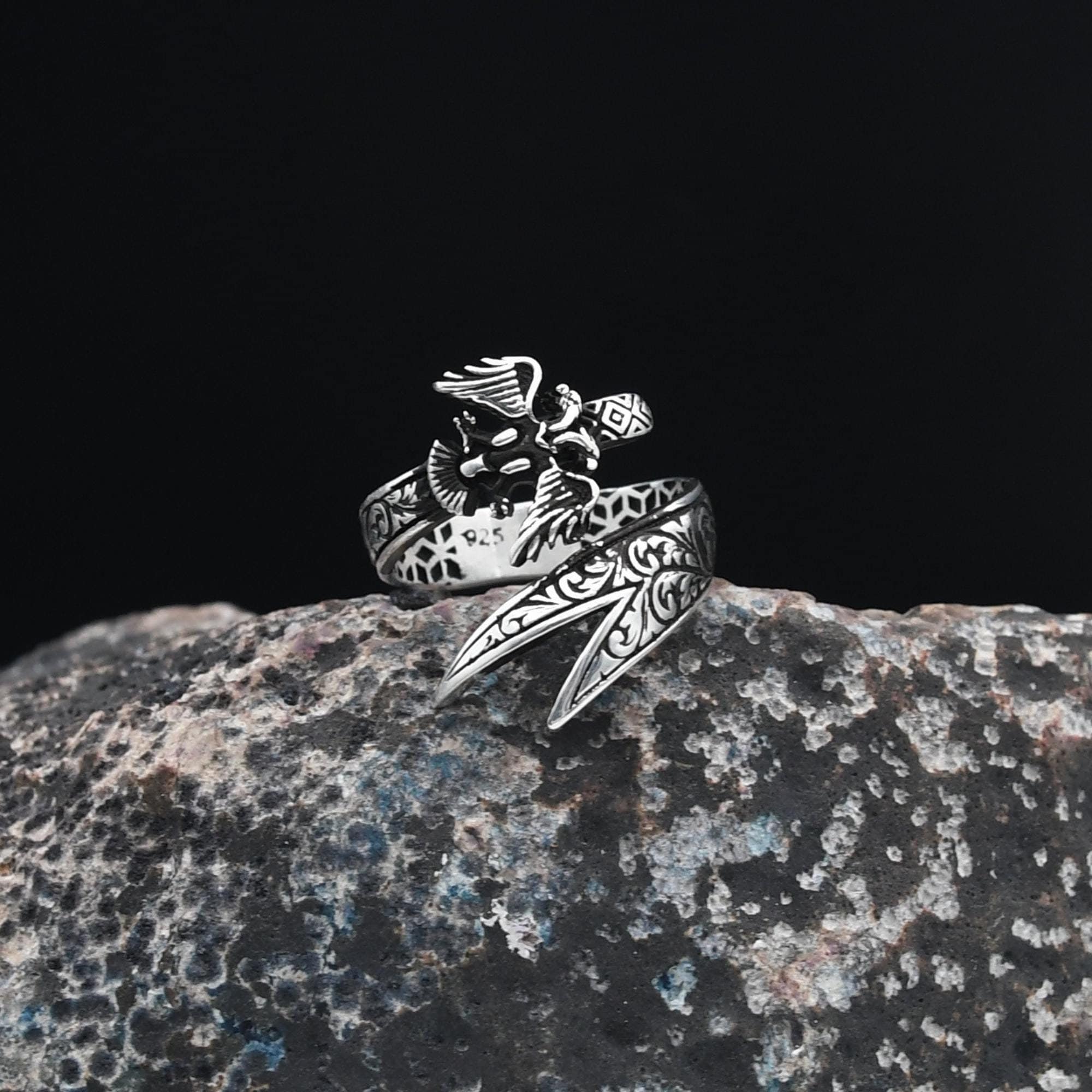 Ali's Zulfiqar Sword Ring, 925 Sterling Silver Ring, Men's