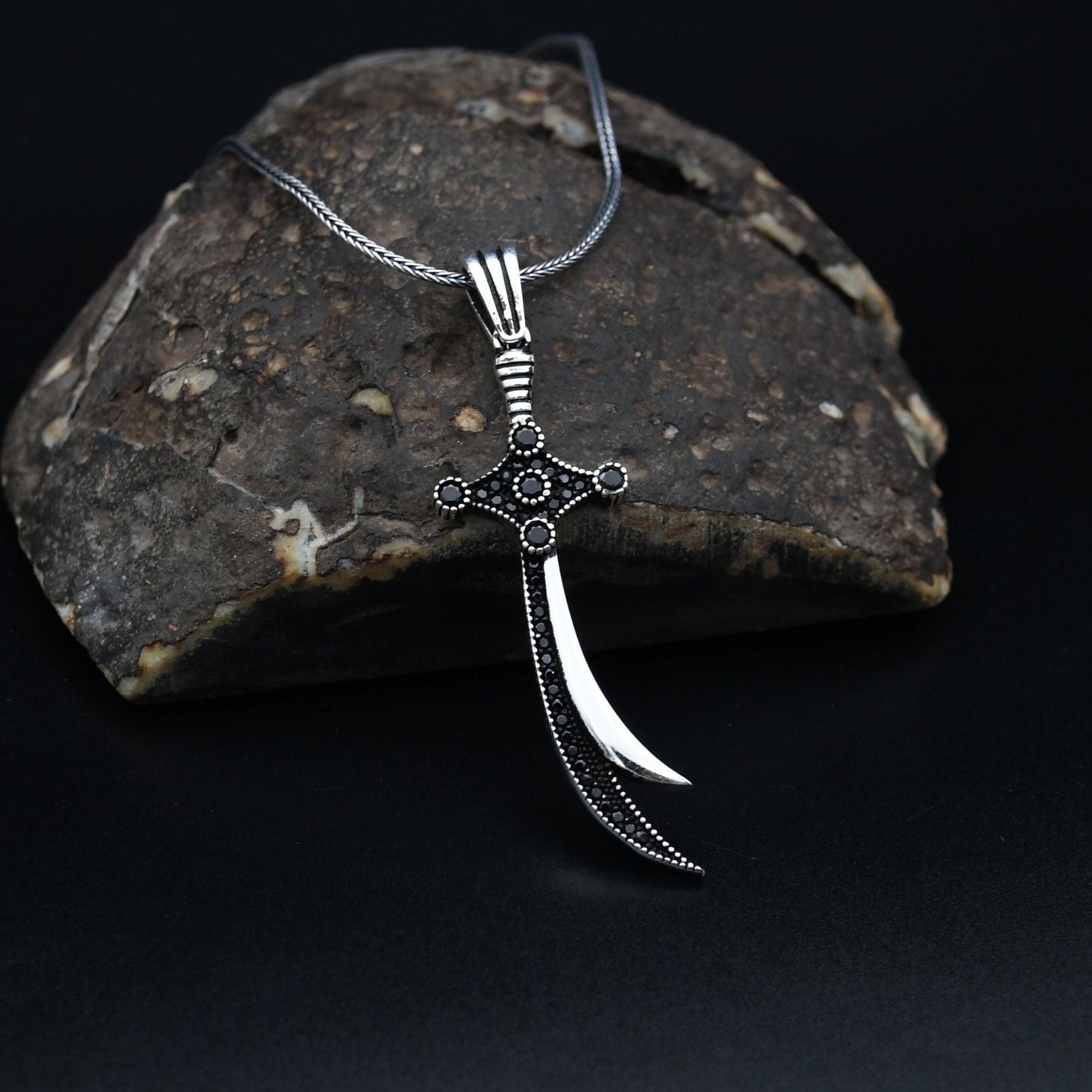 Ali Zulfiqar Sword Necklace, Zulfiqar Necklace, 925 Sterling