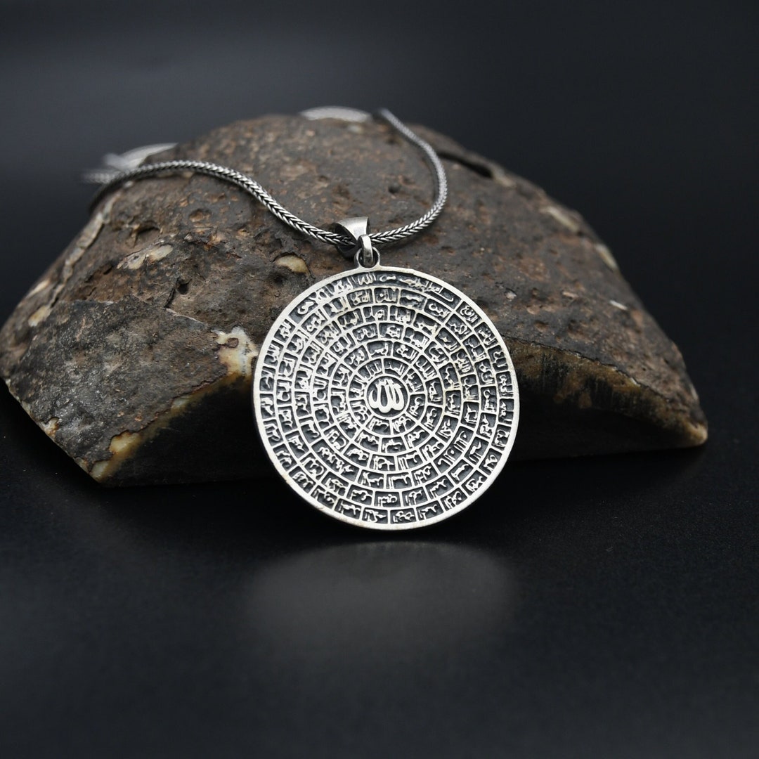 Solid 925 Sterling Silver Asmaulhusna Ring - Names Of Allah Islamic Men's Ring (Made In Turkey)