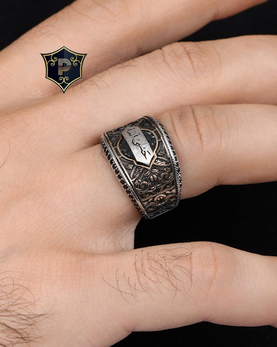 Bagues pour musulman, argent sterling 925, bague pour homme faite