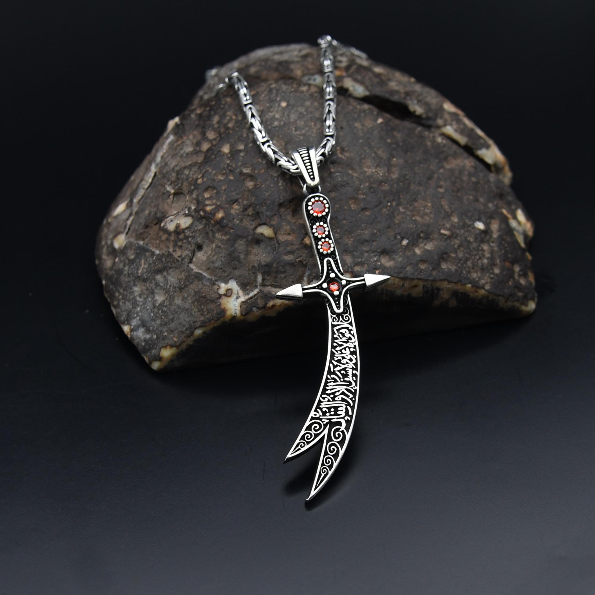 Ali Zulfiqar Sword Necklace, Zulfiqar Necklace, 925 Sterling