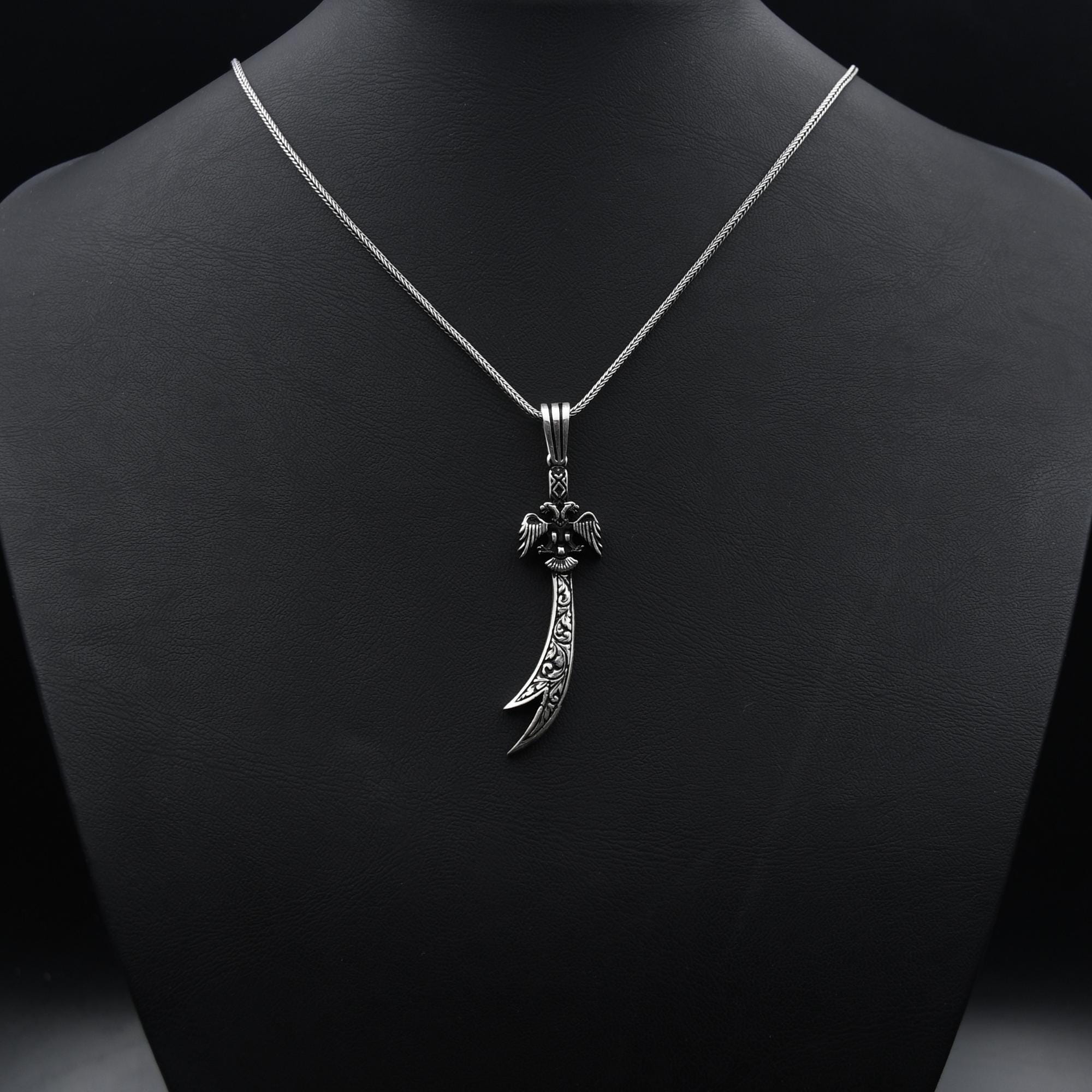Zulfiqar Necklace, 925 Sterling Silver Necklace, Ali Zulfiqar