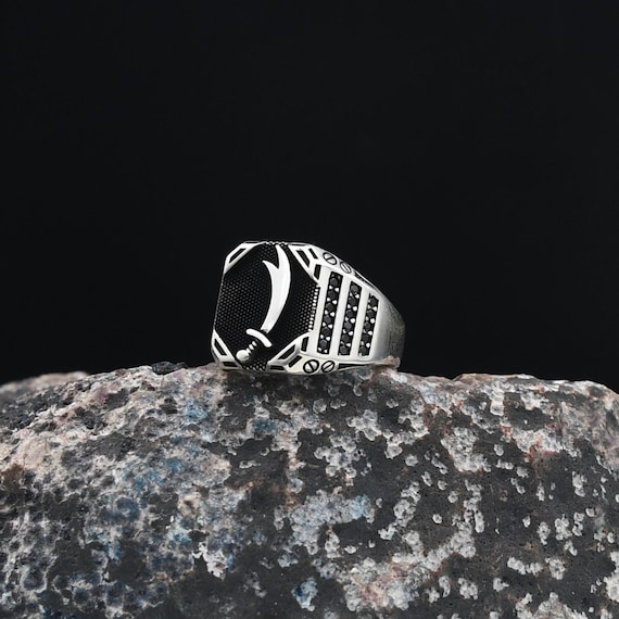Ali's Zulfiqar Ring, Zulfiqar Sword Silver Ring, Handmade Silver