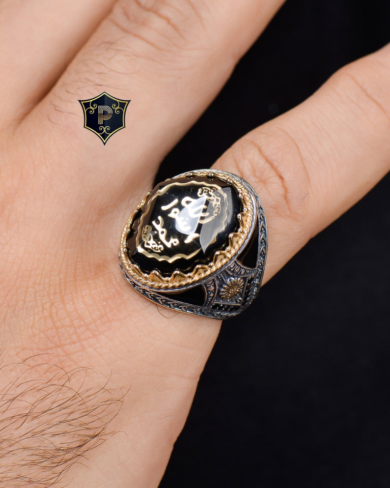 Islam Rings Silver 925 Sterling Silver İslamic Silver Ring Amber Stone Ring - Etsy
