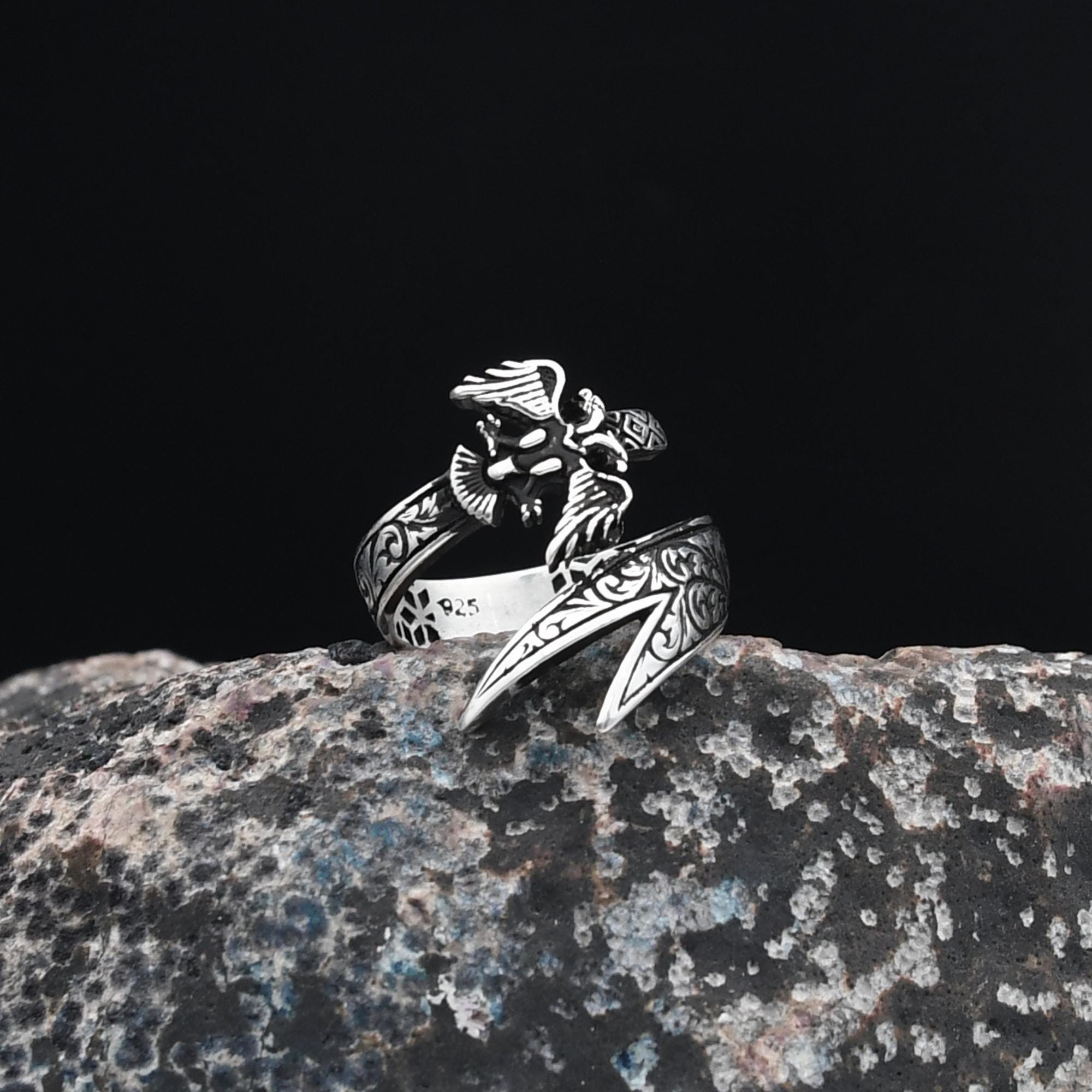 Ali's Zulfiqar Sword Ring, 925 Sterling Silver Ring, Men's