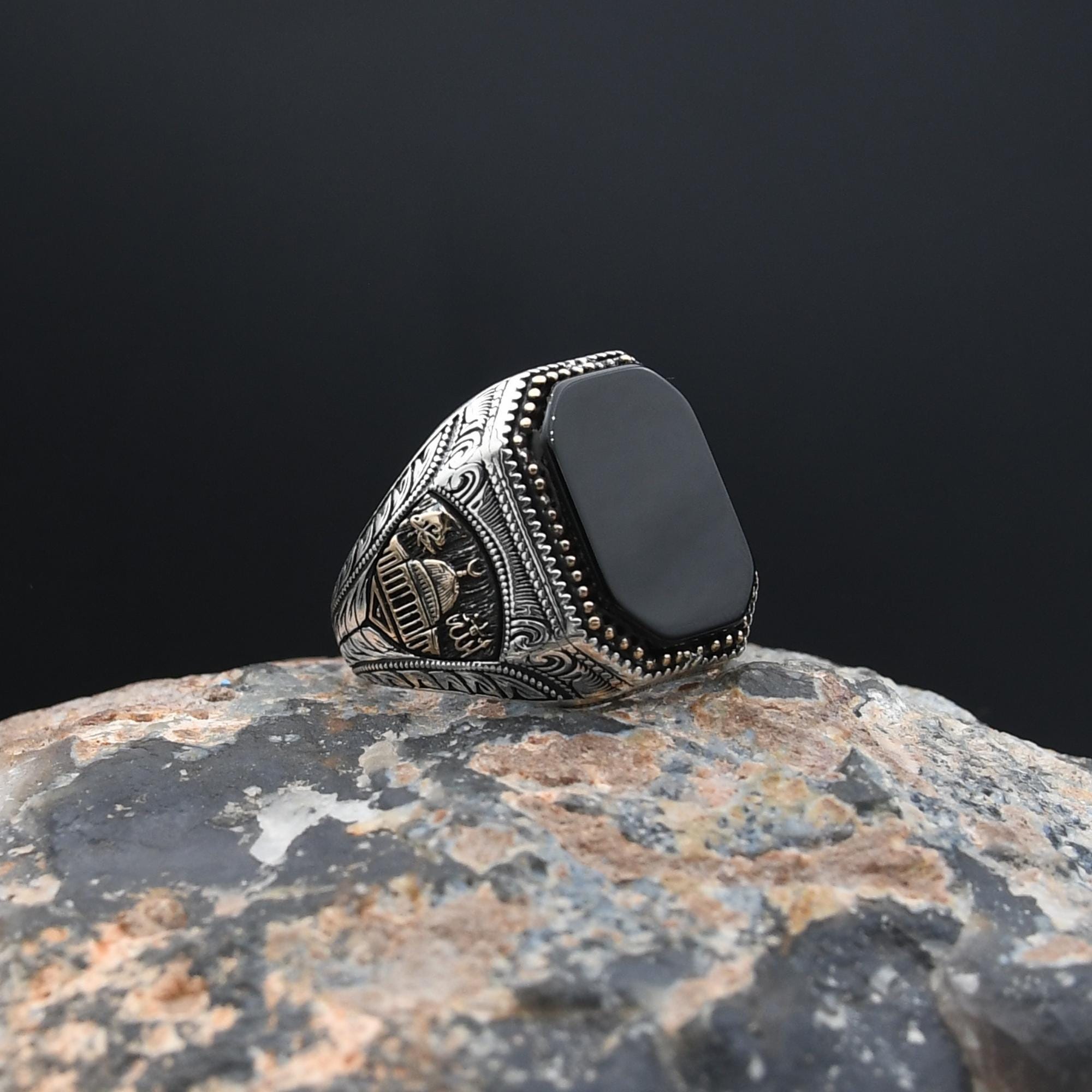 Islamic Mosque Silver Ring, Masjid Al Aqsa Ring, 925 Sterling