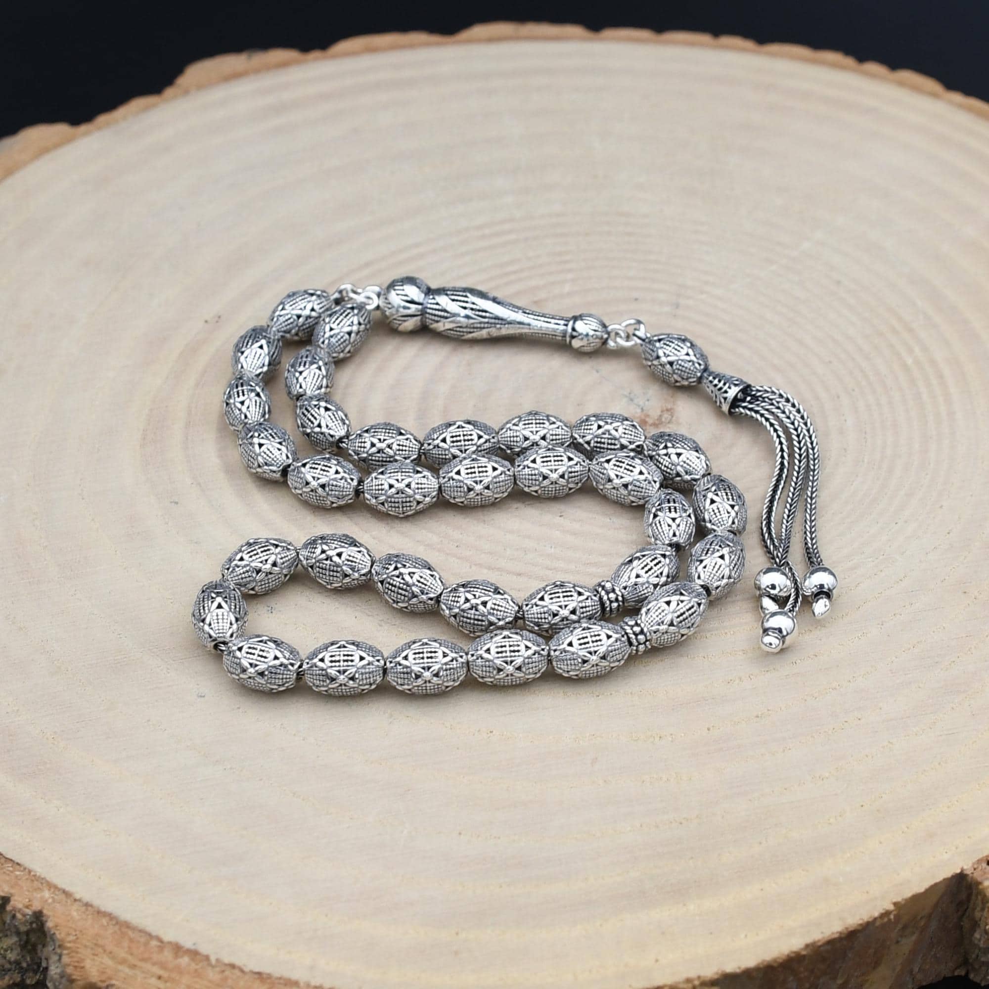 925 Sterling Silver Rosary, Islamic Prayer Beads Rosary, Turkish