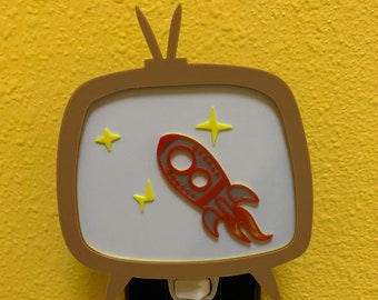Mid-Century Modern MCM Inspired Night Light - Rocketship