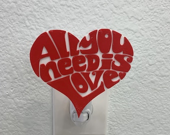 All You Need Is Love - Beatles Inspired Night Light - 3D Printed