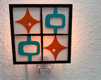 MCM Mid-Century Modern Atomic Shapes Night Light - 3D Printed
