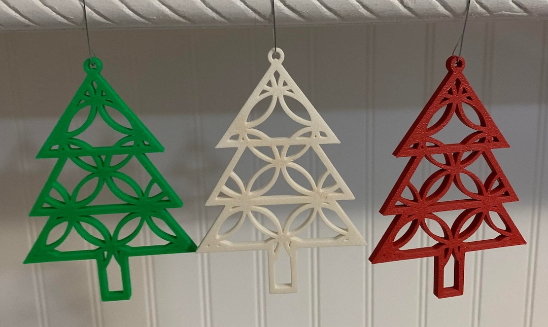 Midcentury Modern Christmas Tree Ornament Set MCM 3D Printed Etsy