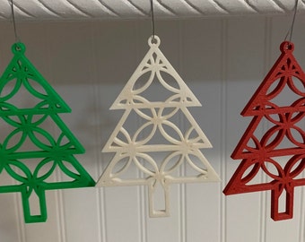 Mid-Century Modern Christmas Tree Ornament Set - MCM - 3D Printed