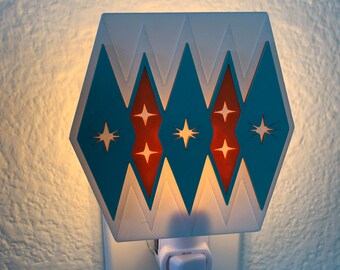 MCM Mid-Century Modern Atomic Shapes Night Light - 3D Printed