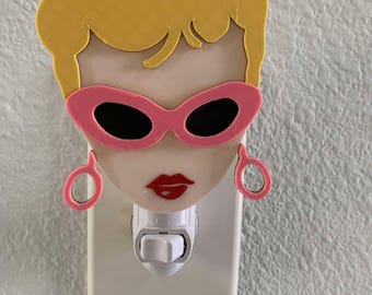 What A Doll! - 50's Pinup Inspired Night Light - Mid-century Modern - 3d Printed