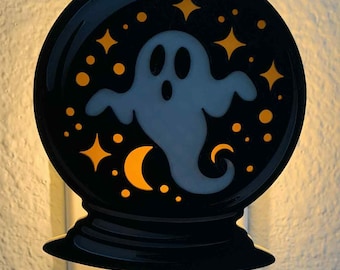 Halloween Ghost, Crystal Ball Night Light - 3D Printed