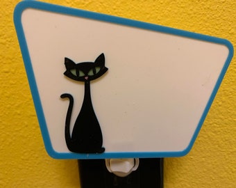 Mid-Century Modern Inspired Black Cat Night Light