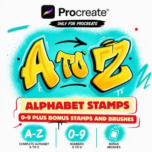 Graffiti letter Bundle for Procreate | Realistic Spray Brushes | Spray Can Brushes for Procreate | Street Art Procreate Stamps | Digital