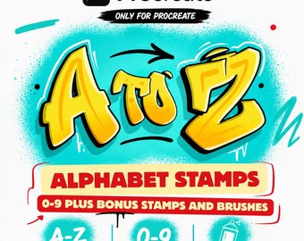Graffiti letter Bundle for Procreate | Realistic Spray Brushes | Spray Can Brushes for Procreate | Street Art Procreate Stamps | Digital