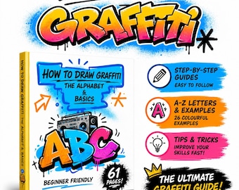 Learn to Draw Graffiti: A Step-by-Step Guide for Beginners PDF - How To Do Graffiti - Graffiti Tutorial - Printable Worksheets