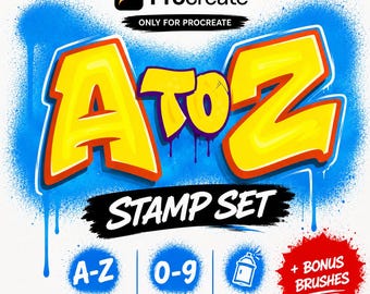 Graffiti letter Bundle for Procreate | Realistic Spray Brushes | INSTANT DOWNLOAD | Procreate Lettering | Chisel Marker Brush